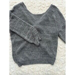Absolutely Creative Worldwide Grey Cross Back Open Back Sweater